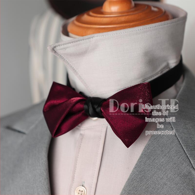 Poliészterből készült csokornyakkendő, jacquard, lapos fejű, poliészter-selyem bélés, esküvőre