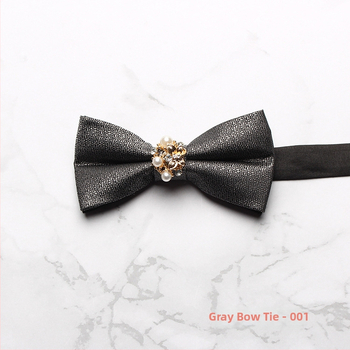 Csokornyakkendő, koreai stílus, poliészter, jacquard szövés, monokróm dizájn, gyémántdíszítés (polieszter, koreai stílus, jacquard szövés, monokróm dizájn, gyémántdíszítés)