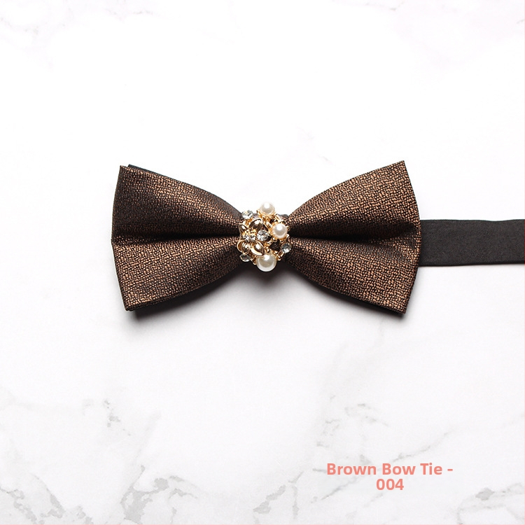 Csokornyakkendő, koreai stílus, poliészter, jacquard szövés, monokróm dizájn, gyémántdíszítés (polieszter, koreai stílus, jacquard szövés, monokróm dizájn, gyémántdíszítés)