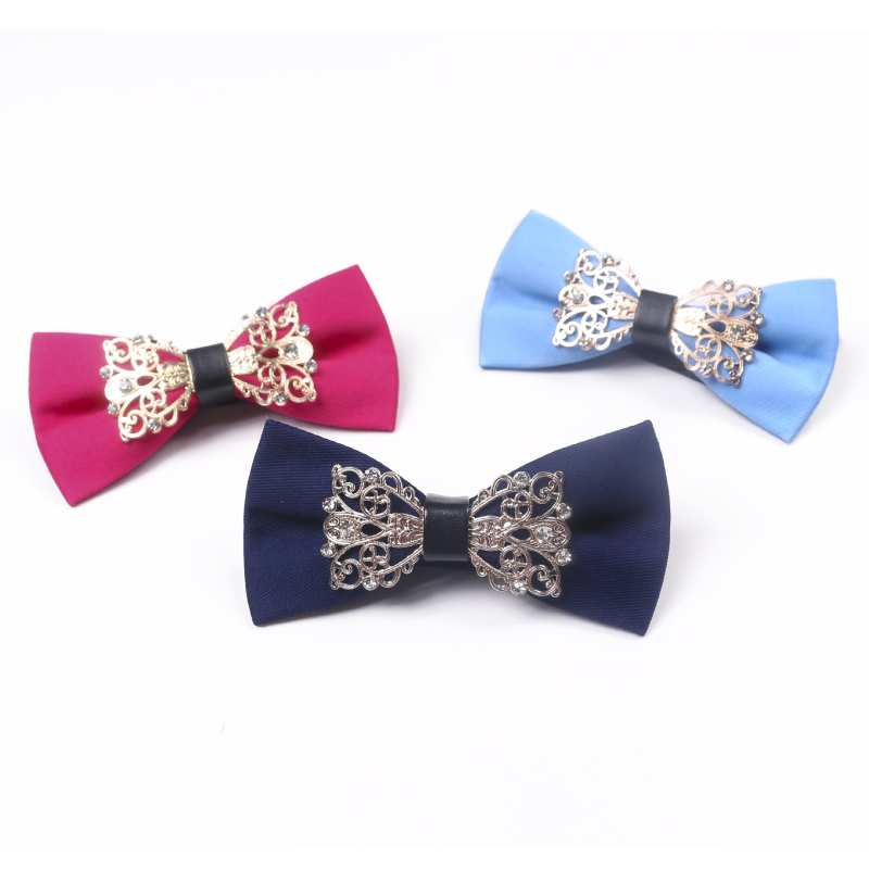 Pamut egyszínű csokornyakkendő, férfiaknak, lapos fejű stílus