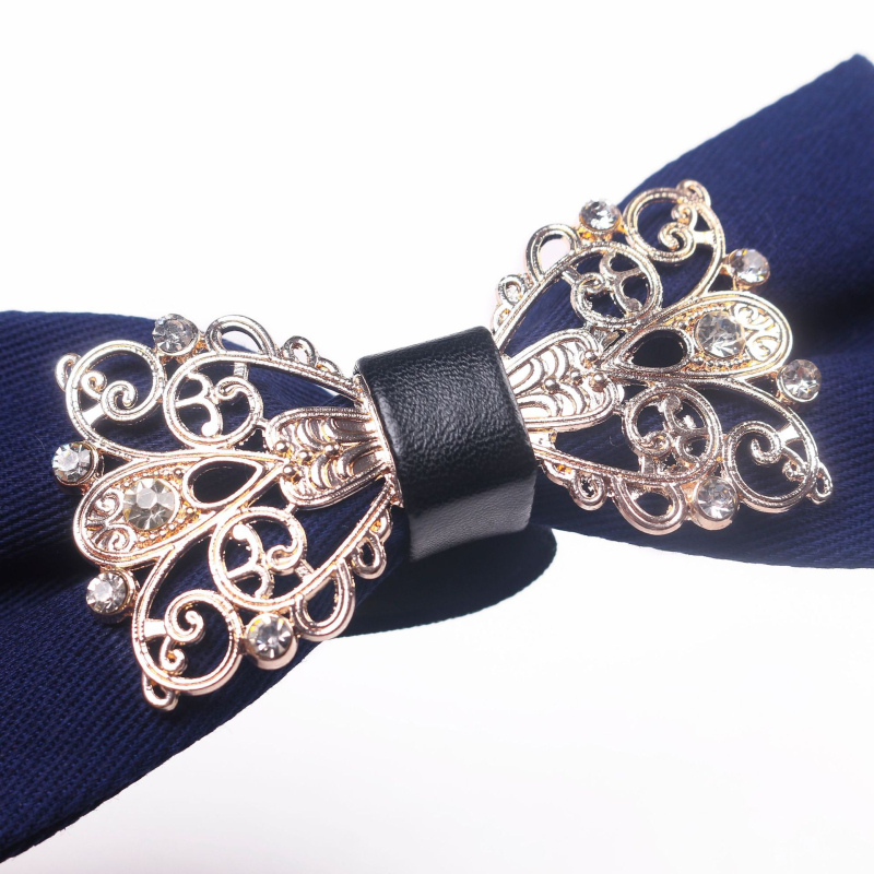 Pamut egyszínű csokornyakkendő, férfiaknak, lapos fejű stílus