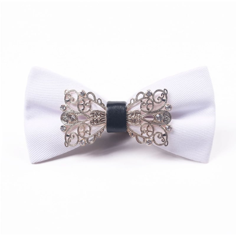 Pamut egyszínű csokornyakkendő, férfiaknak, lapos fejű stílus