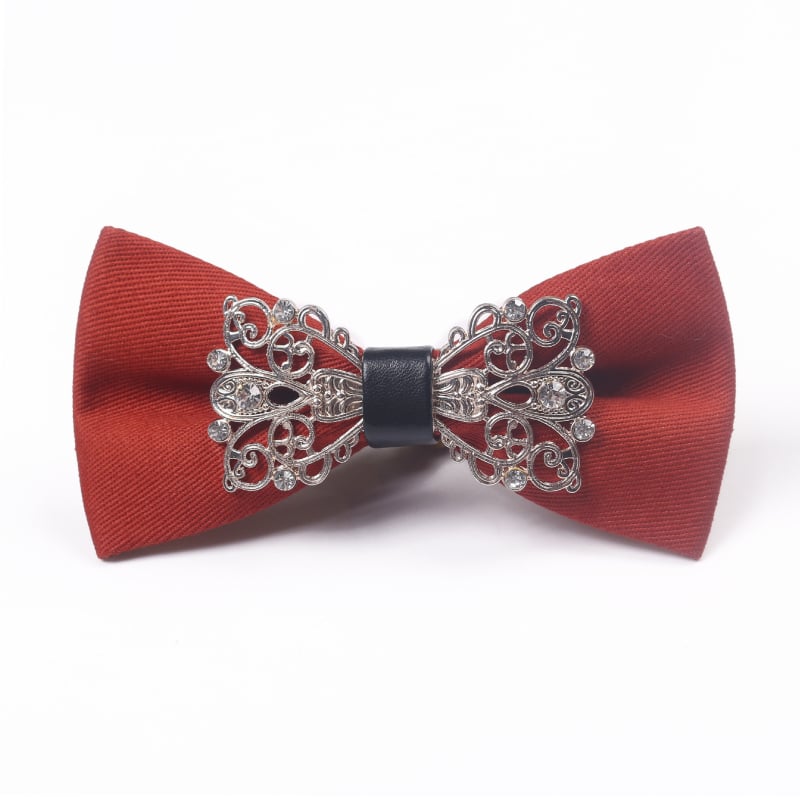 Pamut egyszínű csokornyakkendő, férfiaknak, lapos fejű stílus