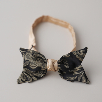 Férfi csokornyakkendő virágmintás, poliészter; formája: lapos fej, koreai stílus; jacquard szövés; testreszabható