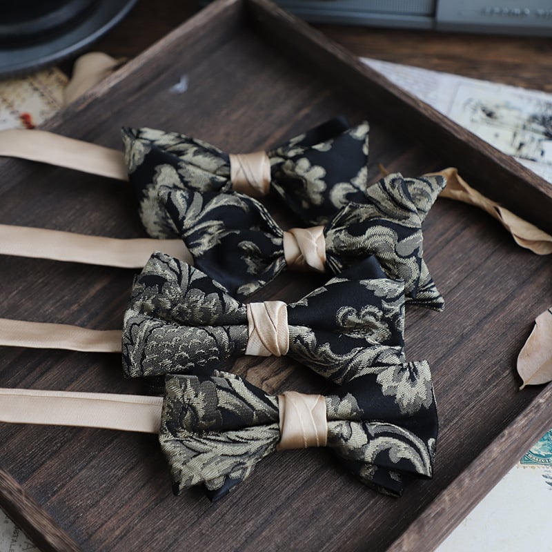 Férfi csokornyakkendő virágmintás, poliészter; formája: lapos fej, koreai stílus; jacquard szövés; testreszabható