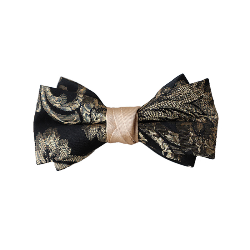 Férfi csokornyakkendő virágmintás, poliészter; formája: lapos fej, koreai stílus; jacquard szövés; testreszabható