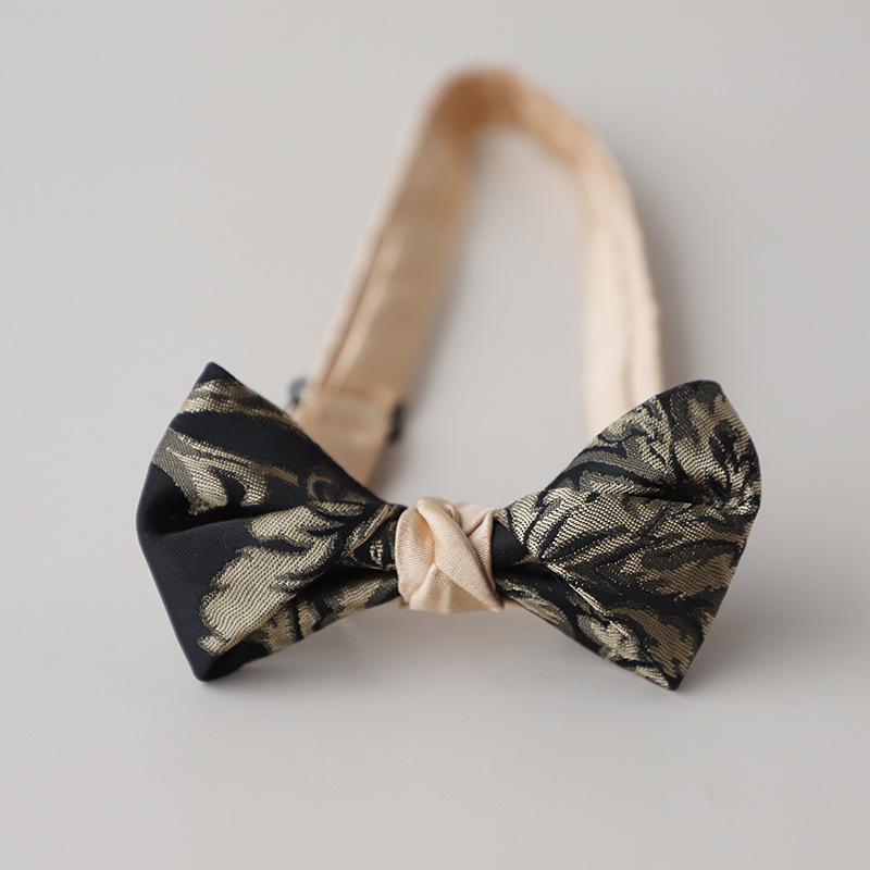 Férfi csokornyakkendő virágmintás, poliészter; formája: lapos fej, koreai stílus; jacquard szövés; testreszabható