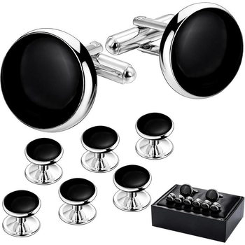 Mandzsetta- és studok készlet – gallér virág, csillagkép forma, achát anyag