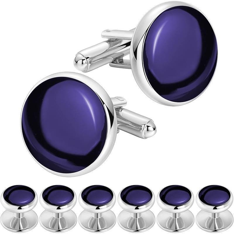 Mandzsetta- és studok készlet – gallér virág, csillagkép forma, achát anyag