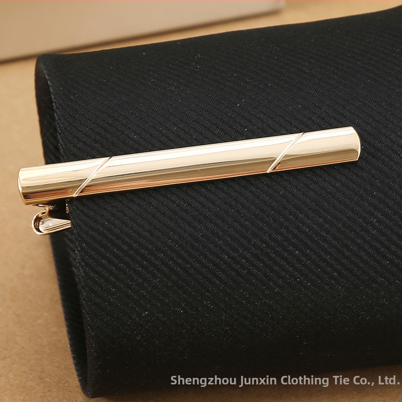 Réz nyakkendő kapocs, sík fejű, hullám mintázat, monoszínű minta, elektroplak bevonat, tisztaság K9