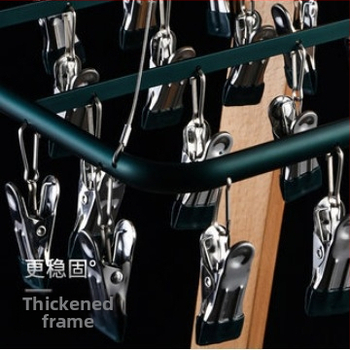 Aliuminio lydinio kojinių džiovinimo stovas su keliais klipais ir drabužių kabliuku, modelis 022