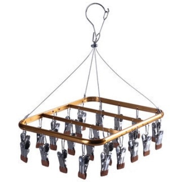 Aliuminio lydinio kojinių džiovinimo stovas su keliais klipais ir drabužių kabliuku, modelis 022