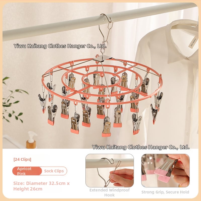 Kai Tang 24-clip plastmasiniai džiovinimo klipai, universalus namų skalbinių džiovinimas kojinėms ir apatinei