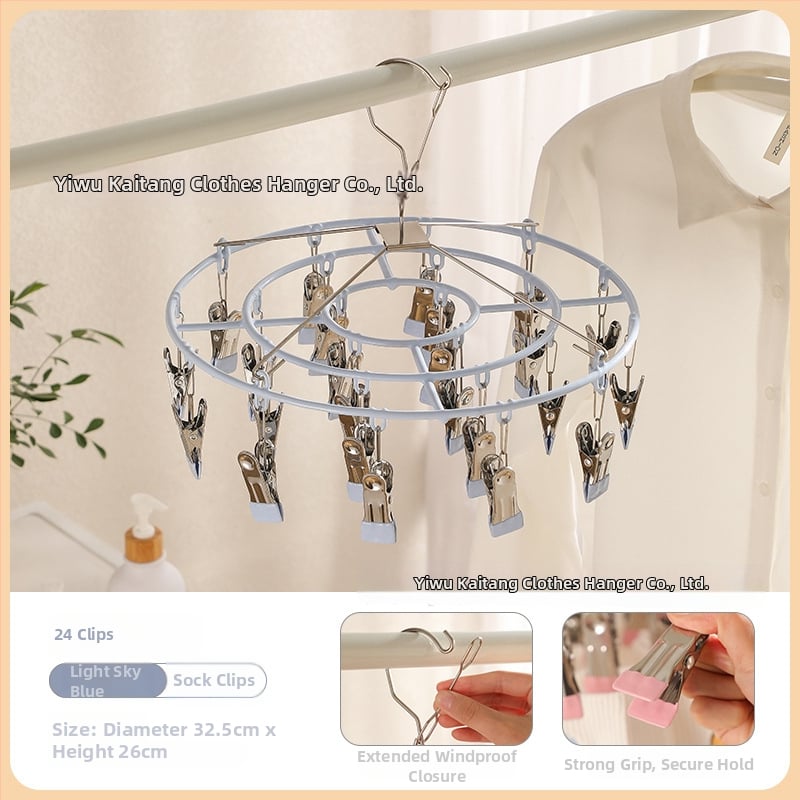 Kai Tang 24-clip plastmasiniai džiovinimo klipai, universalus namų skalbinių džiovinimas kojinėms ir apatinei