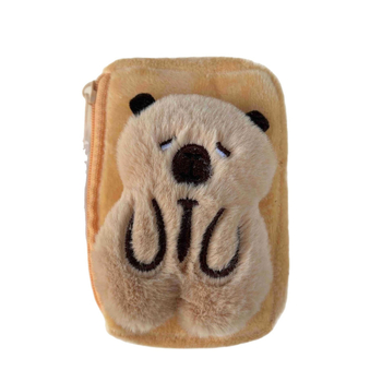 Portofel de monede din pluș Capybara – model Kapibala, stil desen animat, fără căptușeală, depozitare monede