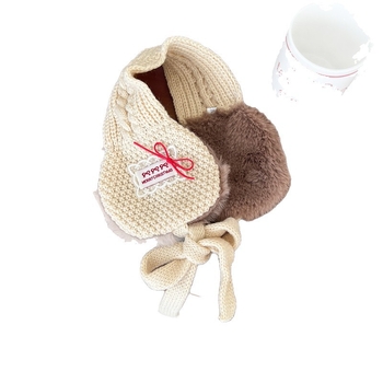 Dječje pletene ušne zaštitnice s čipkastim vezom — zimska toplina, otporne na vjetar, unisex