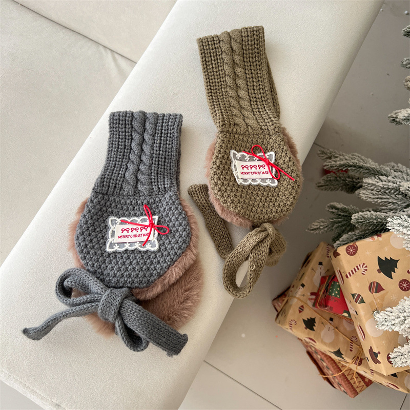 Dječje pletene ušne zaštitnice s čipkastim vezom — zimska toplina, otporne na vjetar, unisex