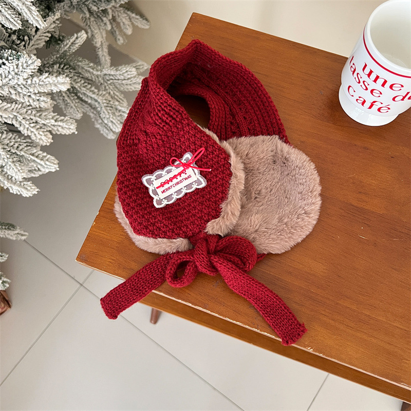 Dječje pletene ušne zaštitnice s čipkastim vezom — zimska toplina, otporne na vjetar, unisex
