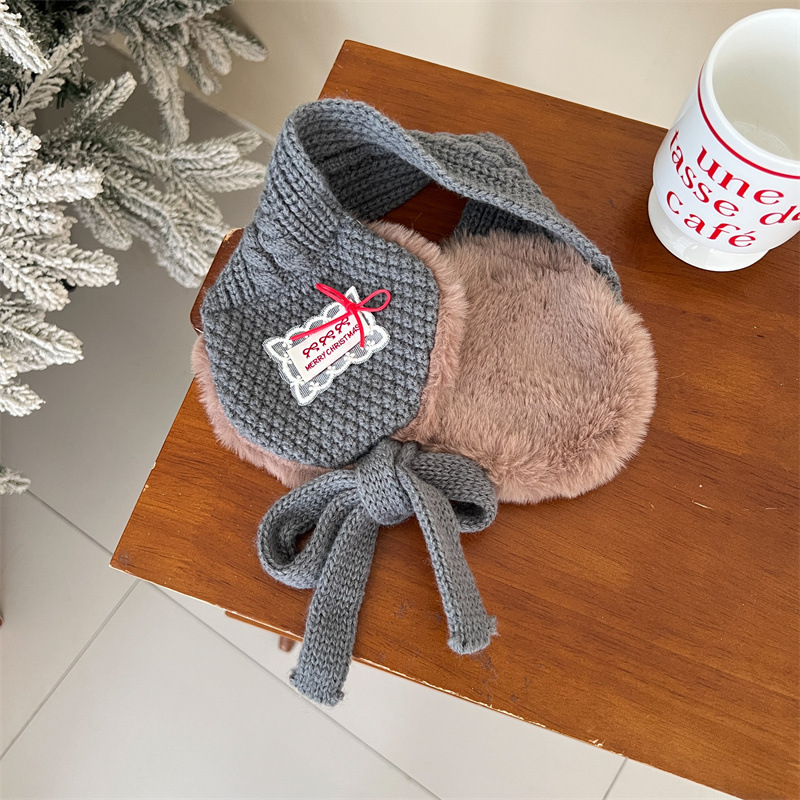 Dječje pletene ušne zaštitnice s čipkastim vezom — zimska toplina, otporne na vjetar, unisex