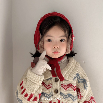 Detské pletené ušné chrániče, teplé, vetruodolné, hrubé, na jeseň a zimu