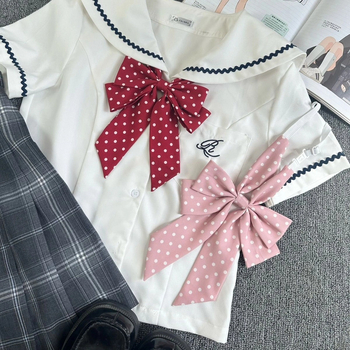 Gallérvirág nyakkendő, pöttyös minta, poliészter 90%, uniszex akadémiai stílus, korona alakú dizájn