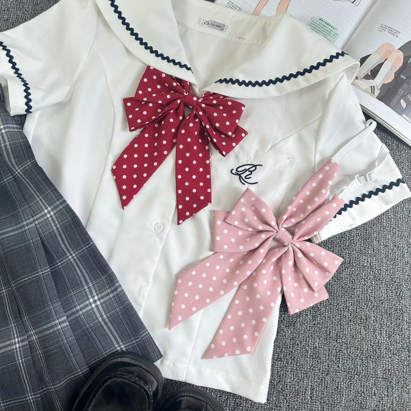 Gallérvirág nyakkendő, pöttyös minta, poliészter 90%, uniszex akadémiai stílus, korona alakú dizájn