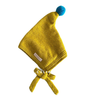 Dječja pletena kapa s vezicama – kupolasti oblik, zimska, otporna na vjetar, akrilno vlakno 51–60%