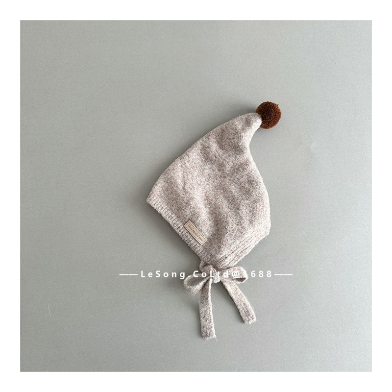 Dječja pletena kapa s vezicama – kupolasti oblik, zimska, otporna na vjetar, akrilno vlakno 51–60%