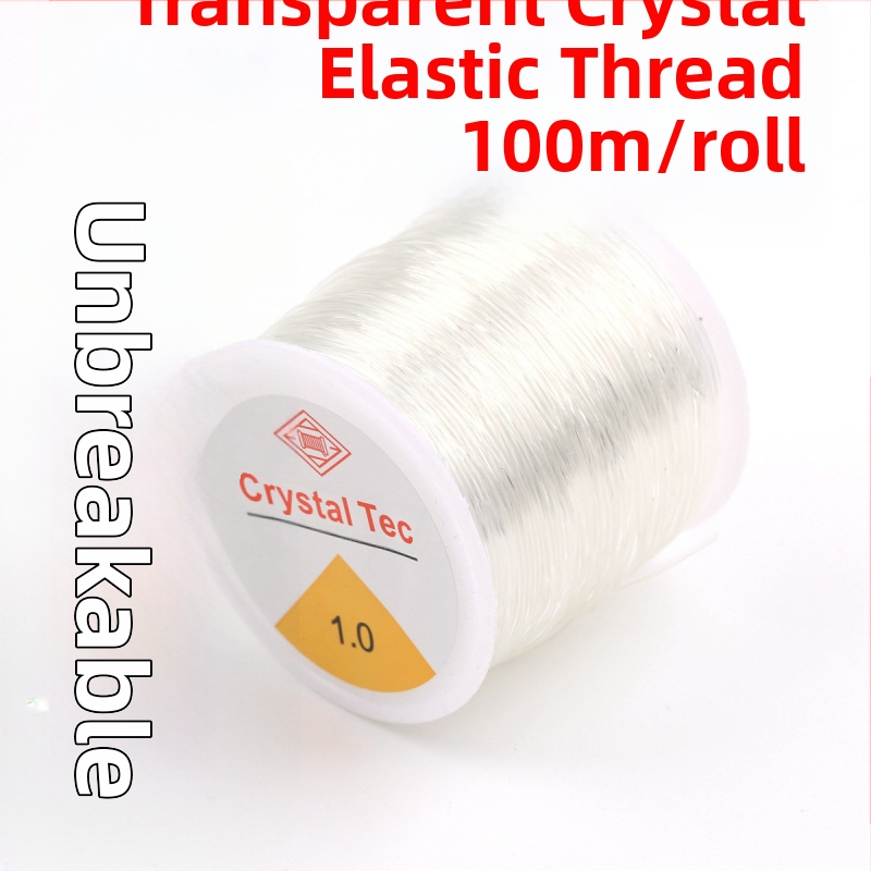 Elastická šnúrka s korálkami pre šperky — šnúrka na náramok z granátu, plast/živica, opracovanie lepidlom, prispôsobiteľná