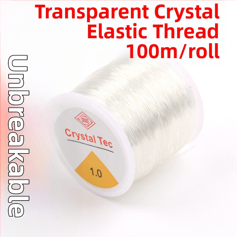 Elastīga pērlīšu aukla rotaslietām — granāta rokassprādzes aukla, plastmasas/sveķu materiāls, līmes apstrāde, pielāgojama