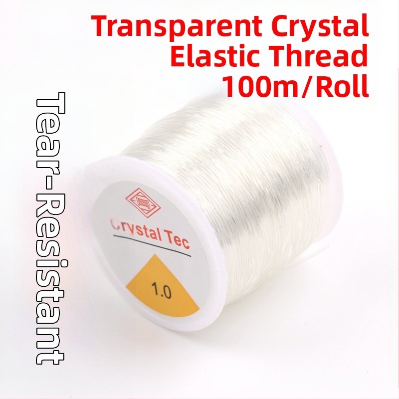 Elastīga pērlīšu aukla rotaslietām — granāta rokassprādzes aukla, plastmasas/sveķu materiāls, līmes apstrāde, pielāgojama