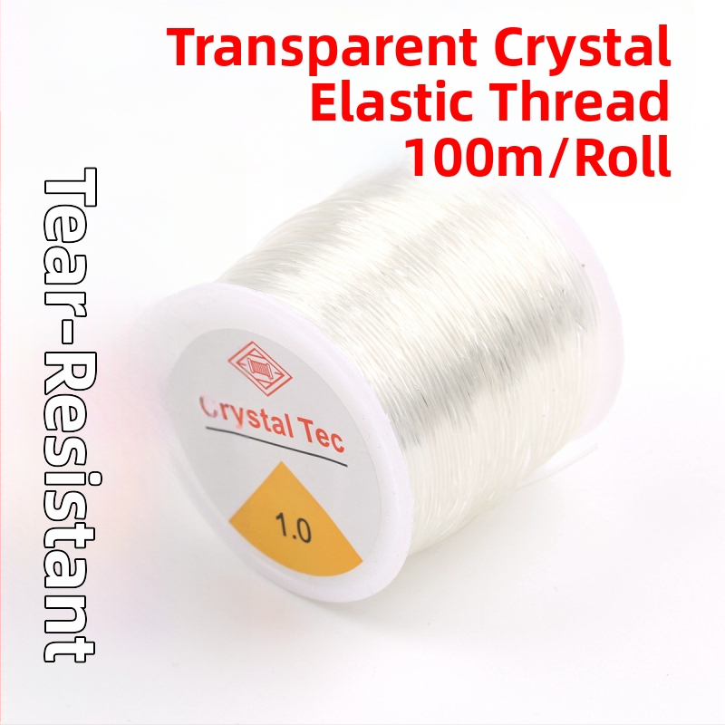 Elastīga pērlīšu aukla rotaslietām — granāta rokassprādzes aukla, plastmasas/sveķu materiāls, līmes apstrāde, pielāgojama