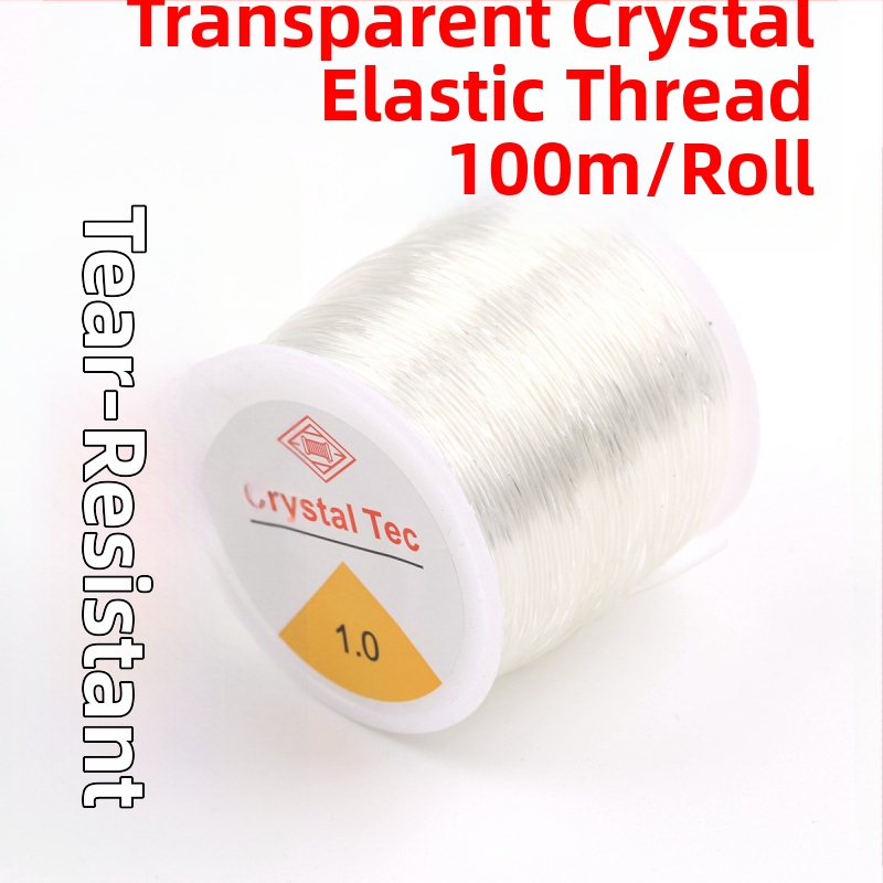 Elastīga pērlīšu aukla rotaslietām — granāta rokassprādzes aukla, plastmasas/sveķu materiāls, līmes apstrāde, pielāgojama