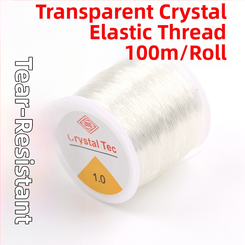 Elastīga pērlīšu aukla rotaslietām — granāta rokassprādzes aukla, plastmasas/sveķu materiāls, līmes apstrāde, pielāgojama