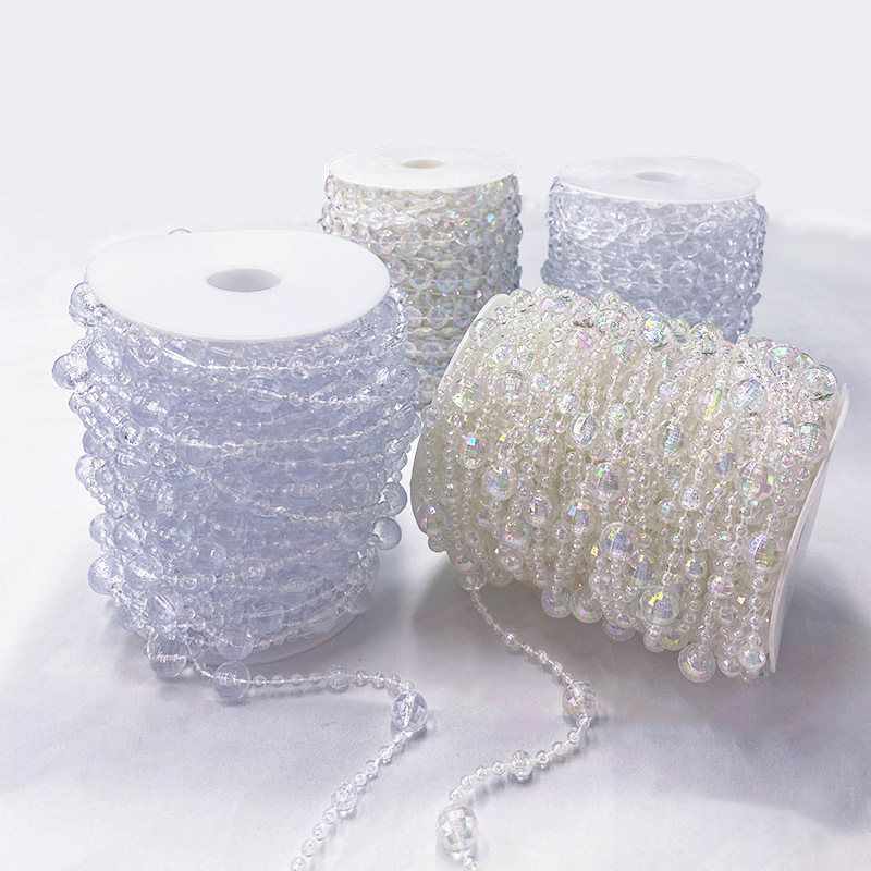 Akrilna zavjesa od okruglih perli za vjenčanje, žica s mikro postavkama, srednja veličina, jednostavan stil