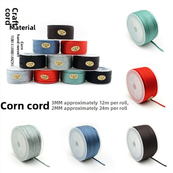 Kordu rotaslietas: rokassprādze un kaklarota no 2 mm pītiem auklām, roku adīts, Xinlong zīmols, 2024. gada pavasaris