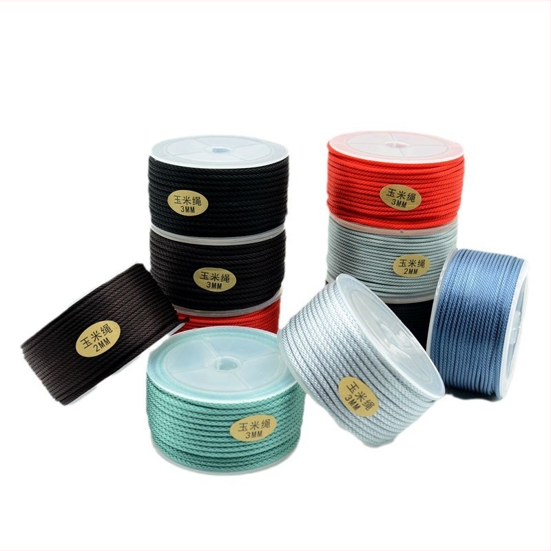 Kordu rotaslietas: rokassprādze un kaklarota no 2 mm pītiem auklām, roku adīts, Xinlong zīmols, 2024. gada pavasaris