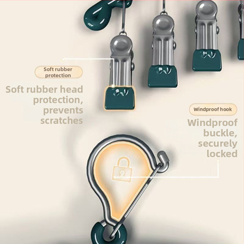 Džiovėjimo spaustukai iš nerūdijančio plieno su plastiko danga, 10 spaustukų, nelankstomi, tinkami drabužiams, šalikams ir kaklaraištėms