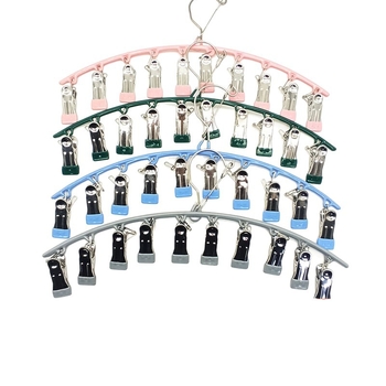 Džiovėjimo spaustukai iš nerūdijančio plieno su plastiko danga, 10 spaustukų, nelankstomi, tinkami drabužiams, šalikams ir kaklaraištėms