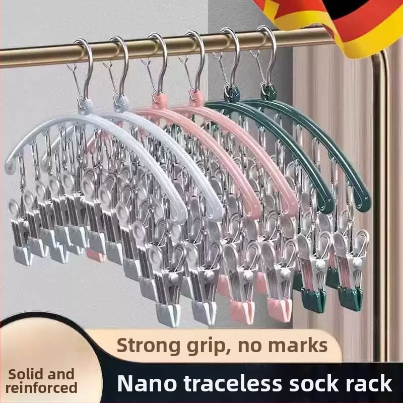 Džiovėjimo spaustukai iš nerūdijančio plieno su plastiko danga, 10 spaustukų, nelankstomi, tinkami drabužiams, šalikams ir kaklaraištėms