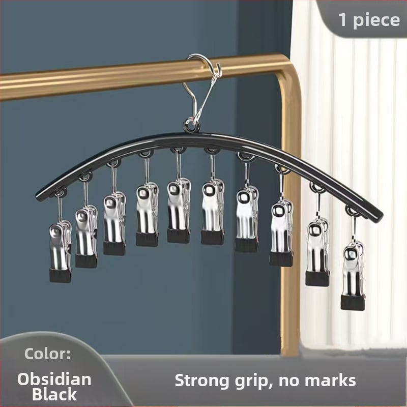 Džiovėjimo spaustukai iš nerūdijančio plieno su plastiko danga, 10 spaustukų, nelankstomi, tinkami drabužiams, šalikams ir kaklaraištėms