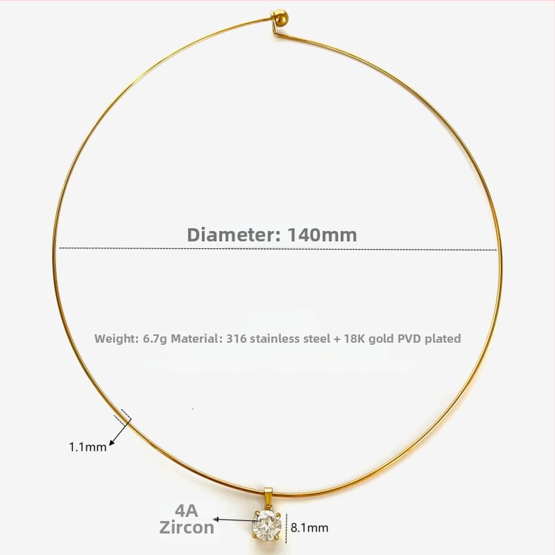 Naiste roostevabast terasest kaelakee geomeetrilise kujundusega, zirkon ripats, madu kett