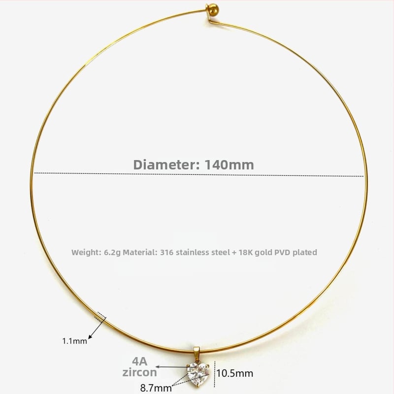Naiste roostevabast terasest kaelakee geomeetrilise kujundusega, zirkon ripats, madu kett