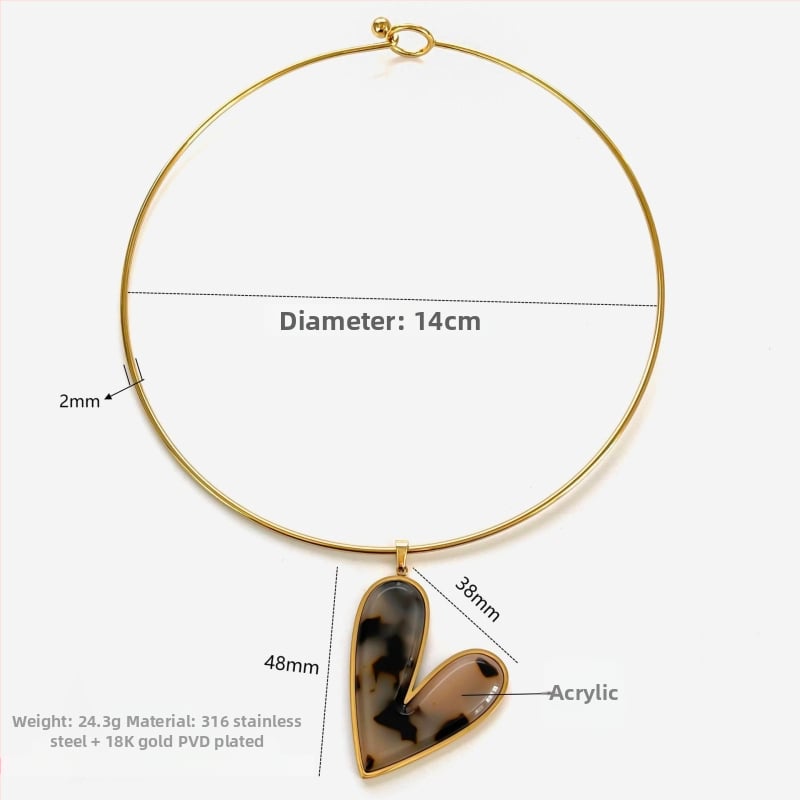 Naiste roostevabast terasest kaelakee geomeetrilise kujundusega, zirkon ripats, madu kett