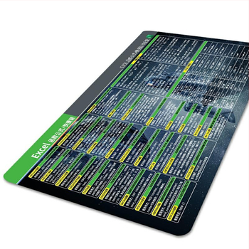 Настолна подложка за бюро с клавишни комбинации за Excel – гумена, едностранна, антиплъзгаща, печатано лого, OEM персонализация