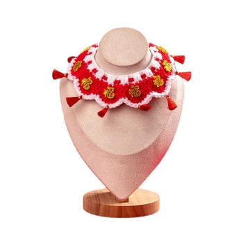 Kaķu un suņu adījuma kaklasaite — karikatūras raksts, Materiāls: zīda zieds, Universāla izmantošana, Svars 100 g, Ziemassvētku dizains