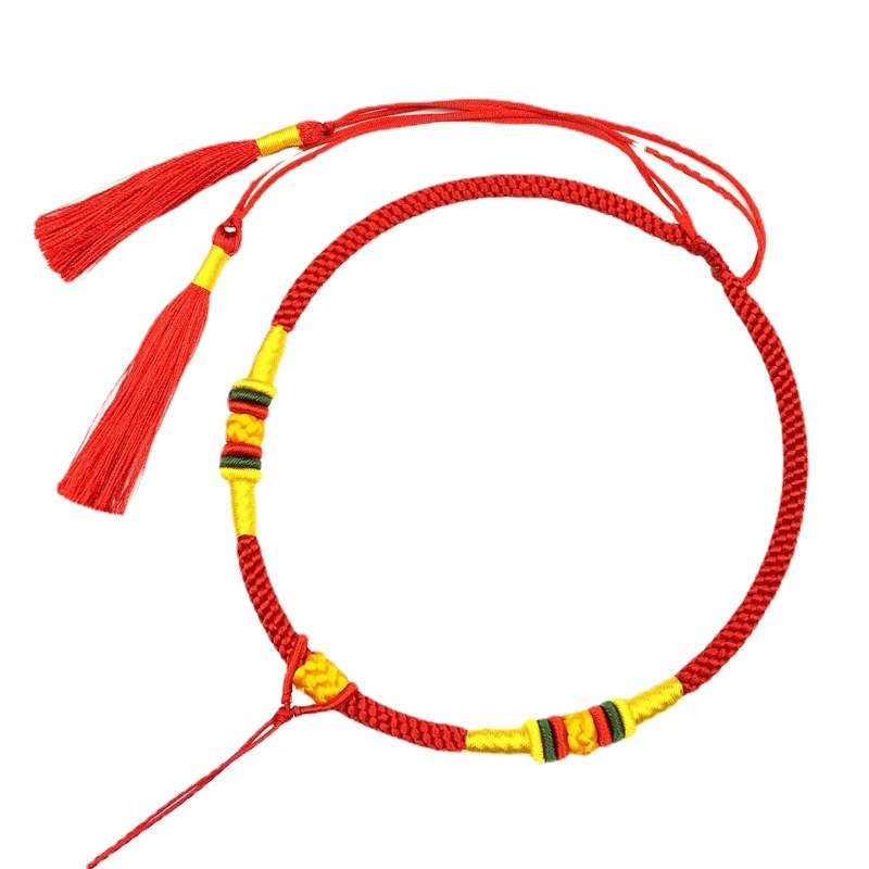 Bērnu kaklarota, rokām austā no sajaukta materiāla, sudraba 925 kulons, parasta ķēde, Ķīnas stils