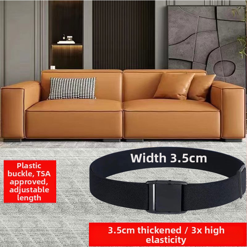 Ελαστική ζώνη μέσης από γνήσιο δέρμα για άνδρες και γυναίκες, αγκράφα με πιν, πλάτος κάτω από 2 εκ