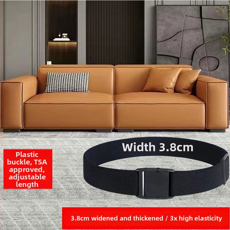 Ελαστική ζώνη μέσης από γνήσιο δέρμα για άνδρες και γυναίκες, αγκράφα με πιν, πλάτος κάτω από 2 εκ