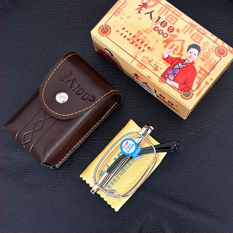 Sklopive naočale za čitanje s anti-plavim svjetlom, staklene leće visoke jasnoće, metalni okvir, model 818, PD 48-20-135